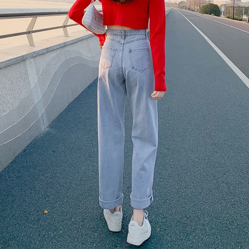 2023 Jeans Women's Korean Version Straight Tube Loose Fitting Slimming Versatile New Spring/summer High Waisted Wide Leg Pants