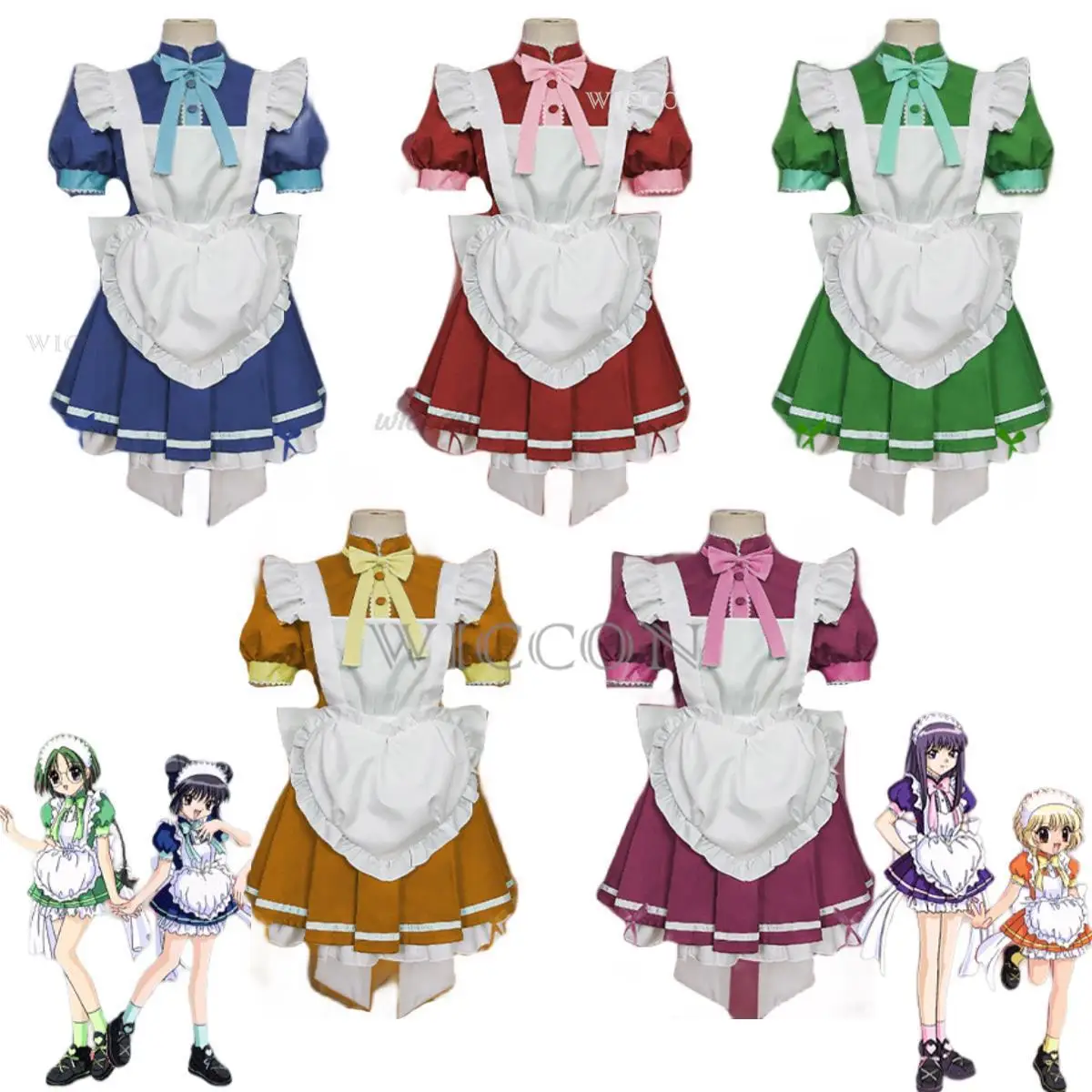 

Anime Tokyo Mew Mew Aizawa Minto Momomiya Ichigo Midorikawa Retasu Fon Pudding Cosplay Costume Maid Dress Woman Kawaii Party Set