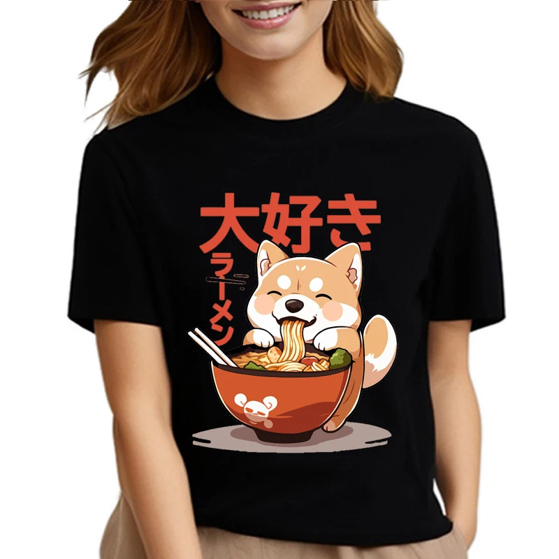 Shiba Inu t shirt donna giapponese top tee girl harajuku anime cartoon dog magliette donna estate o-collo manica corta abbigliamento