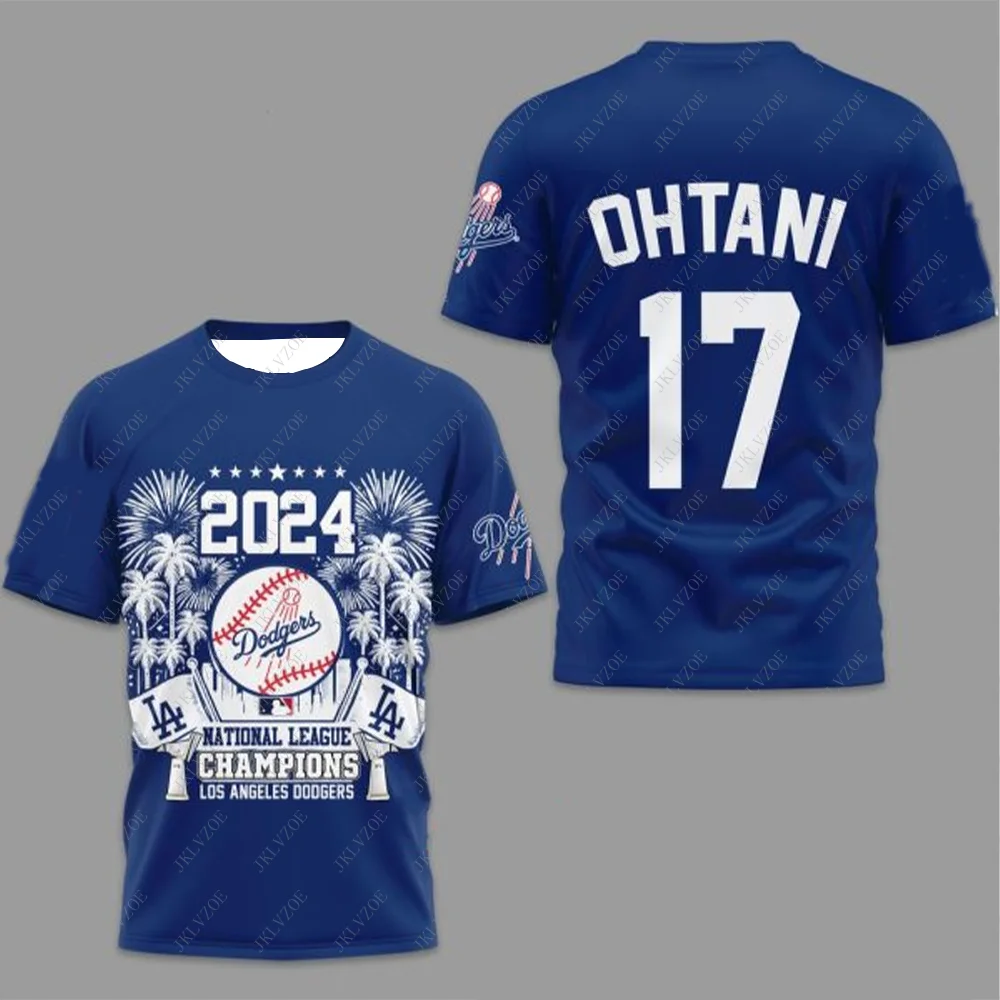 2024 National League Champions Los Angeles Dodger X Ohtani Men 3d T Shirt Boys Top Women Tee Girls Adults Unisex Clothing Hot 17