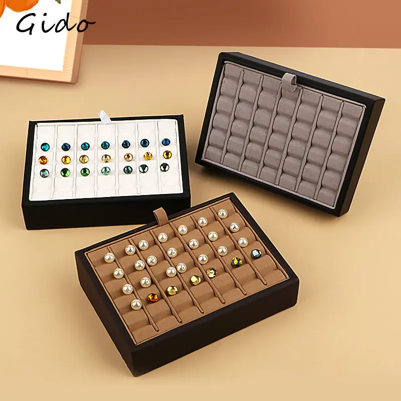 Jewelry Storage Box Gem Box V Groove Diamond Ring Face Bare Stone Color Treasure Bare Diamond Box Counter Sample Display Props