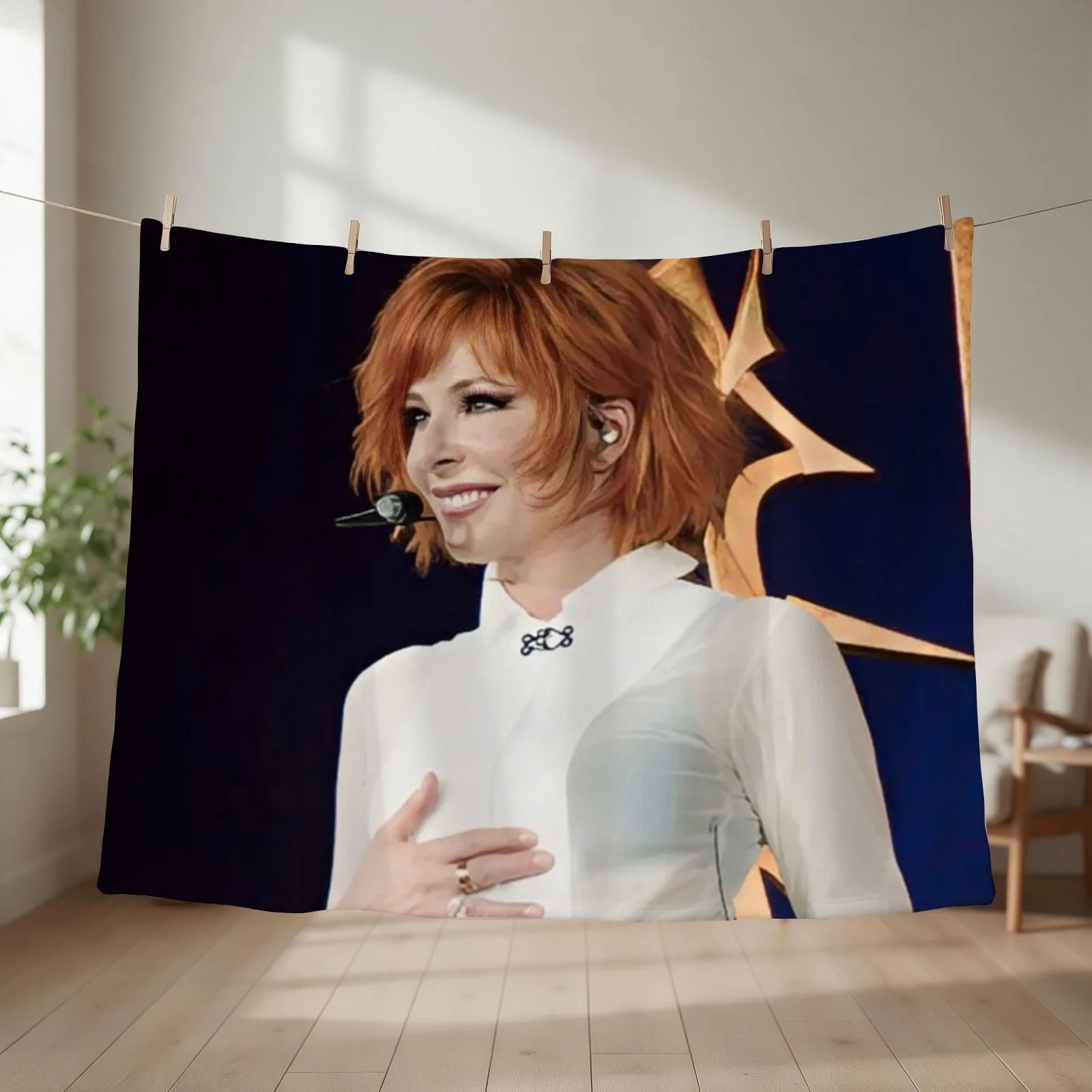 Mylene Farmer Nevermore 2024 Throw Blanket couch cozy soft plush fuzzy picnic outdoor blanket
