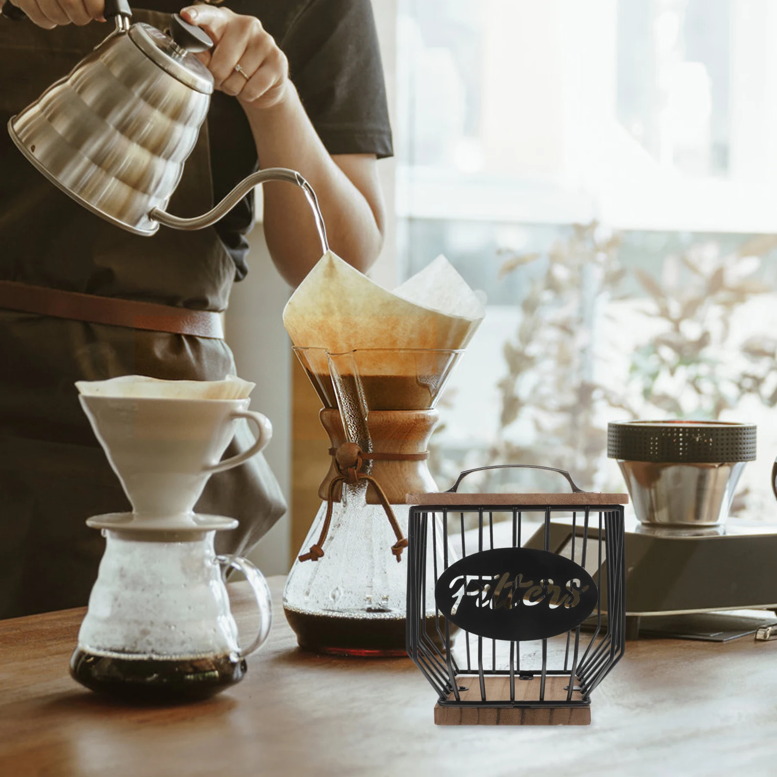 

Coffee Machine Storage Rack Cups Decor Capsule Filter Container Basket Kitchen ganizer Pod Holder Space Saving Wooden