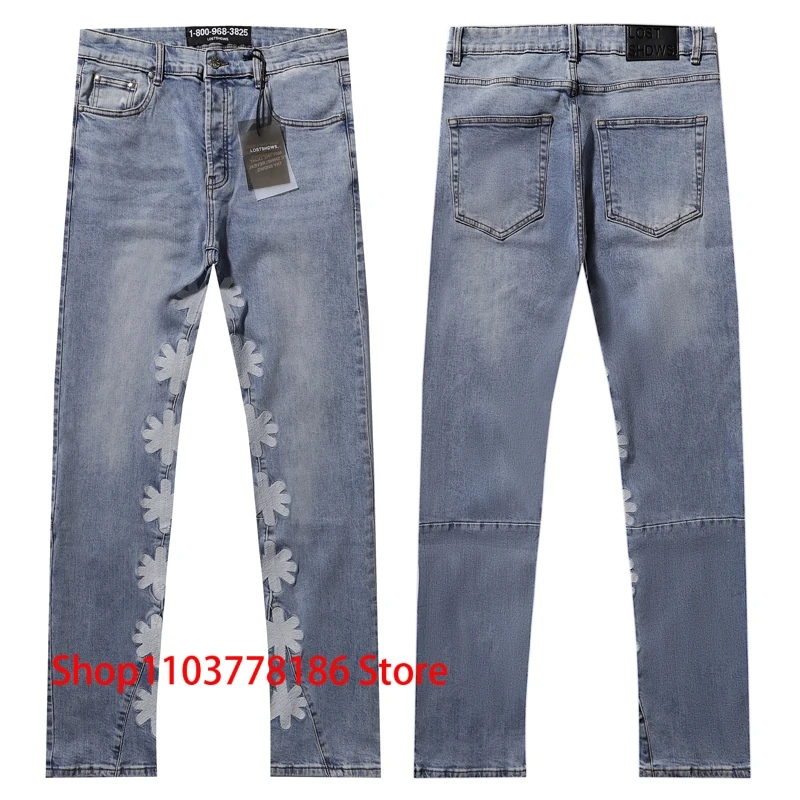 

Lostshdws Jeans Personality Trend Hip-hop High-quality Embroidery Patchwork Pants American Style LOST SHDWS Denim Trousers Men's
