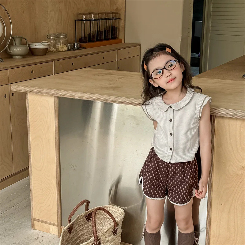 2024 sommer Kleines Mädchen Print Shorts Kinder Kleidung Nette Kinder Casual Hosen Kleinkind Baumwolle Kleidung für Baby Mädchen 1 bis 7 jahre