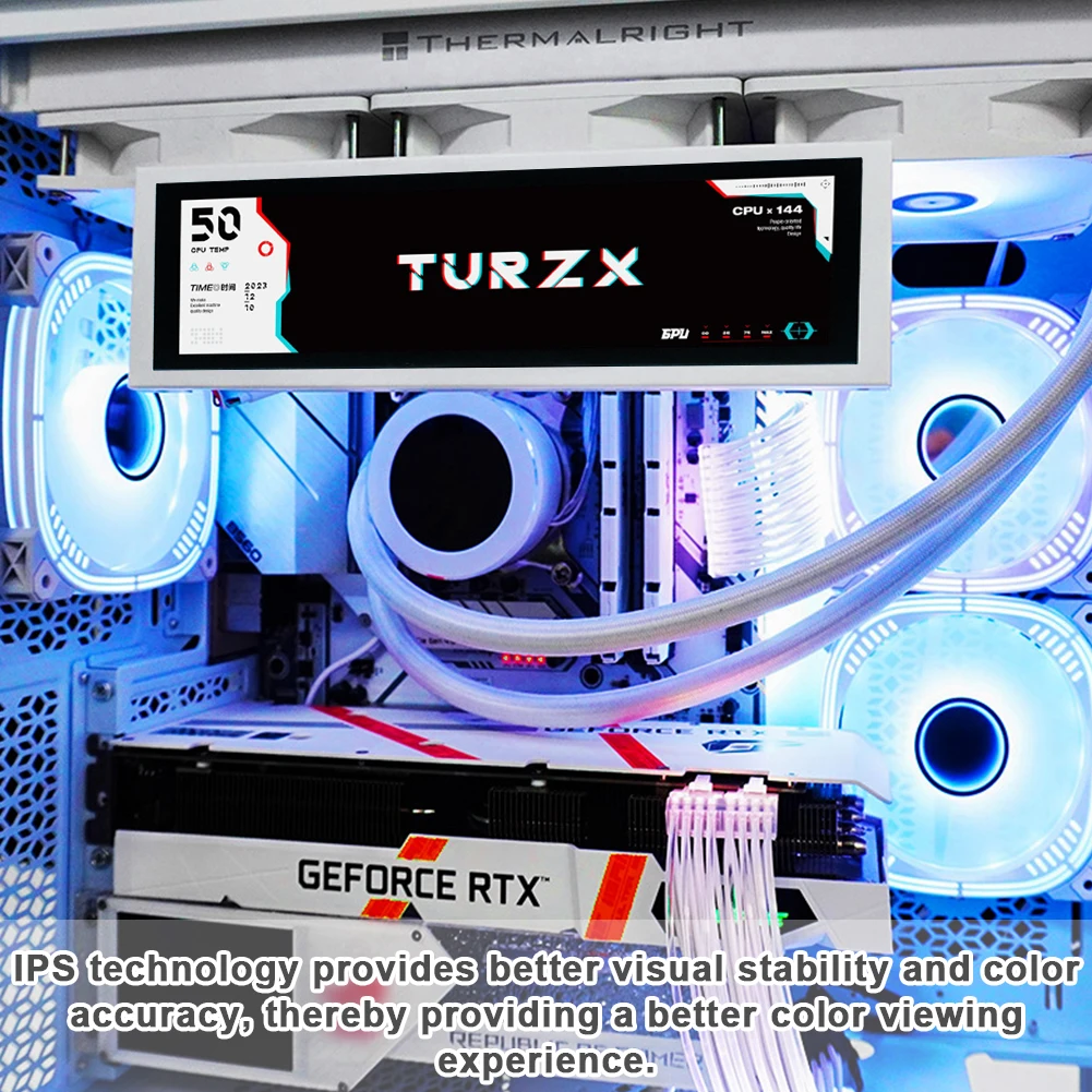 8.8インチ IPS Type-C セカンダリスクリーンケース CPU GPU RAM コンピュータモニター AIDA6 フリー PC 温度表示 1920*480 コンピュータケース用