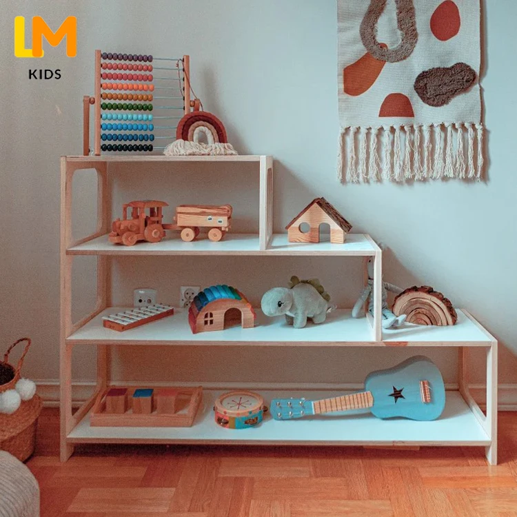 LM KIDS Children Furniture Wooden Bookcase Shelf for Easy Organization Montessori Bookshelf Storage Assembly Kids Book Rack