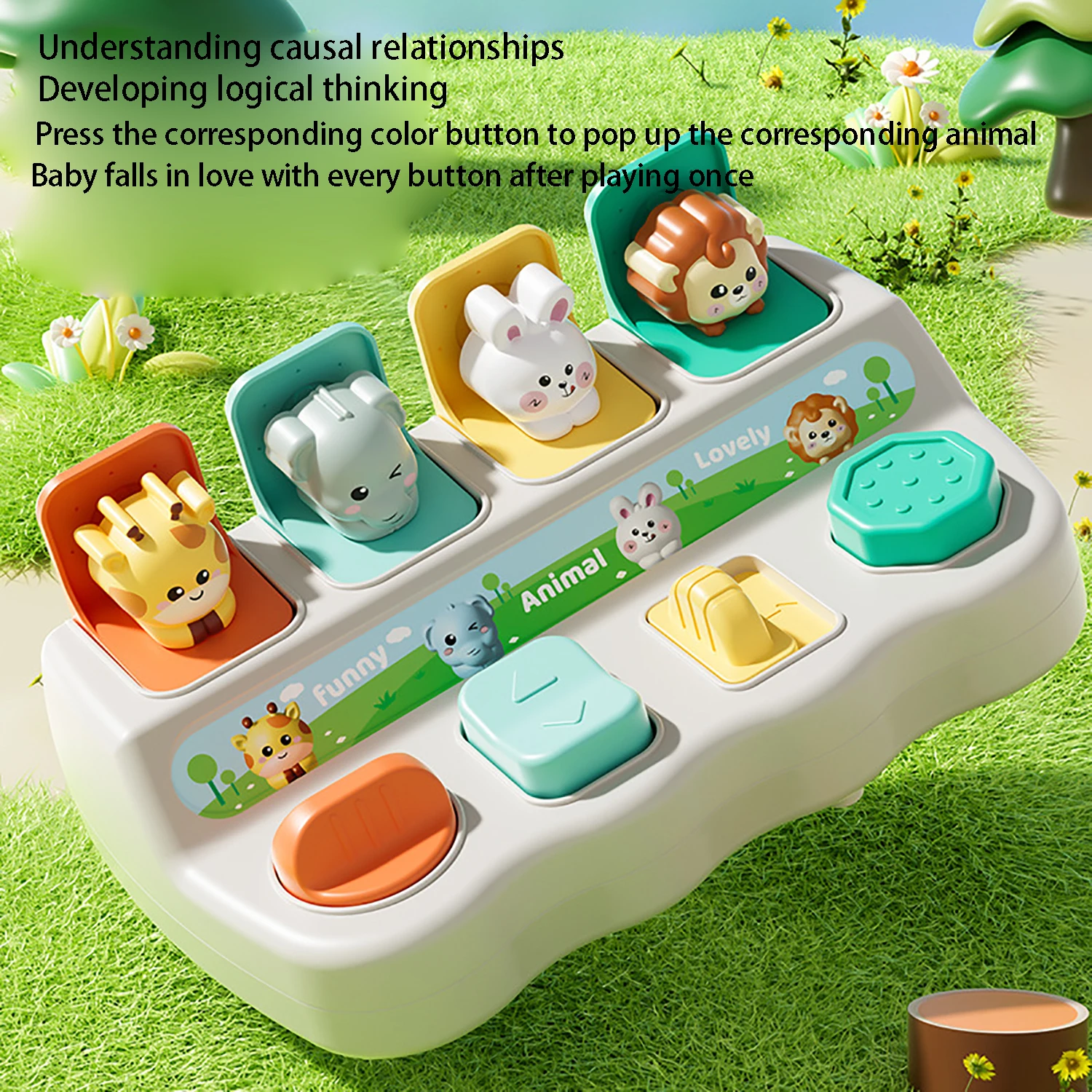 Pet bonito esconde-esconde Switch Box, Cultivando o pensamento lógico Brinquedo, Educação Infantil Puzzle, Caixa Mecanismo Pop-up