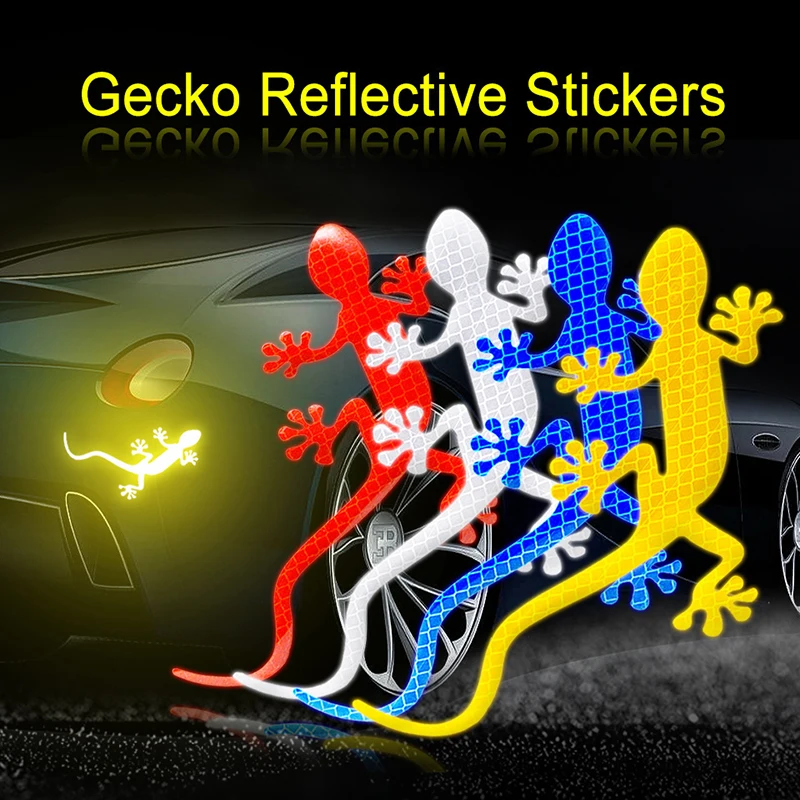 Adesivo riflettente Adesivi per auto Gecko creativi Adesivo stereo 3D anticollisione Adesivi per blocco graffi per il corpo Decorazione della casa