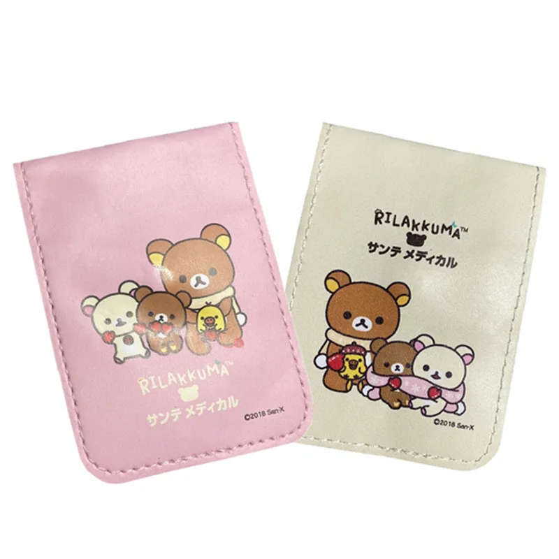 Rilakkuma ID Card Holder for Women Cartoon Anime Bear Kawaii Cute Card Case Leather Pink Cardholder Card Protector Cover