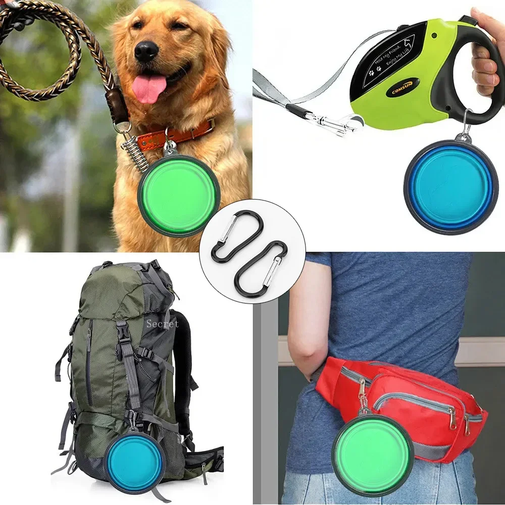 Faltbares Silikon-Wasserbecken für Hundefutter mit Schüssel, Lippen für Haustiere, Outdoor-Reisen, tragbar mit Haken für Heimtierbedarf, Futternapf – Detail 5