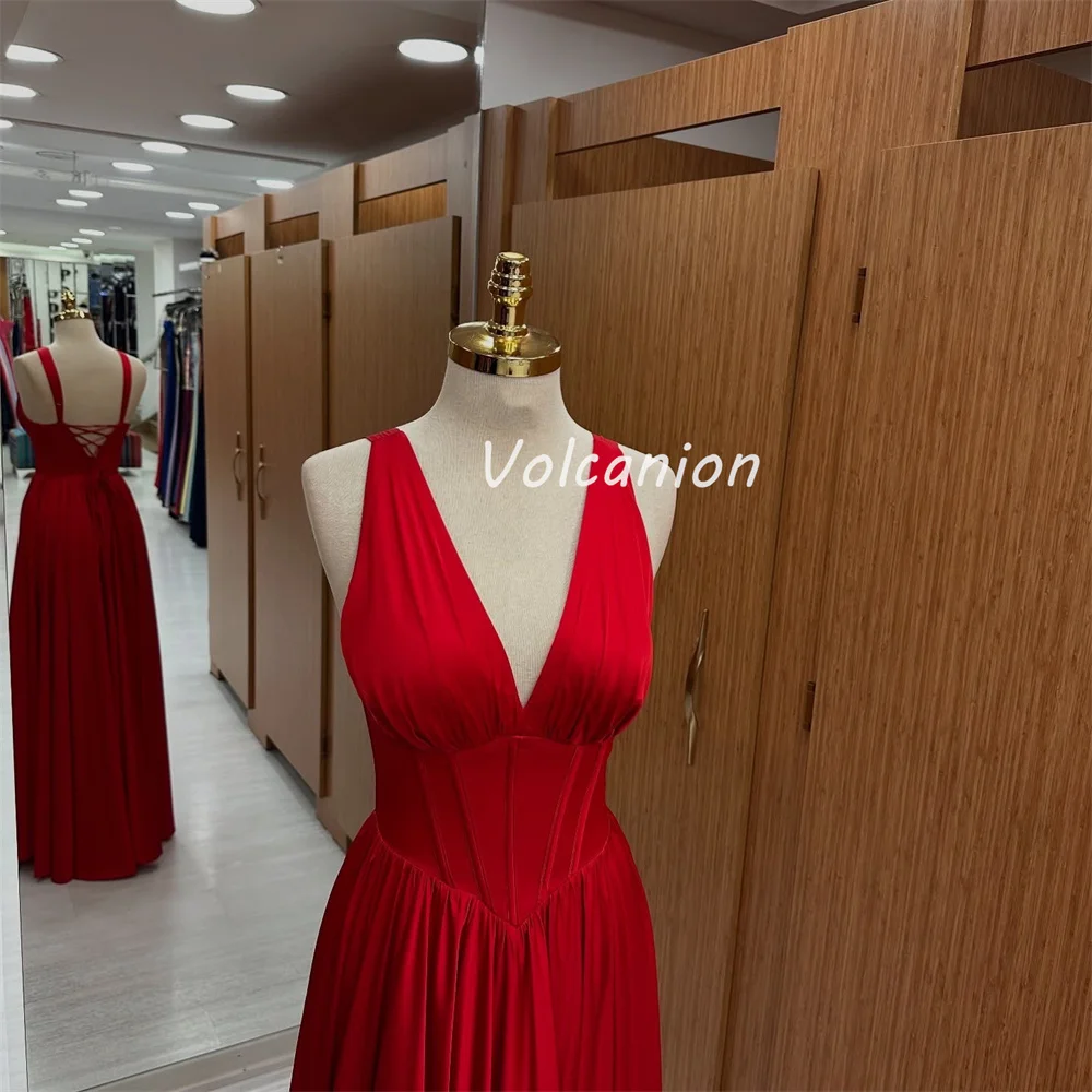 カスタマイズされた高品質のセクシーなジャージドレープ A ライン V ネック膝丈ドレスオーダーメイドのオケージョンドレスサイズ利用可能複雑