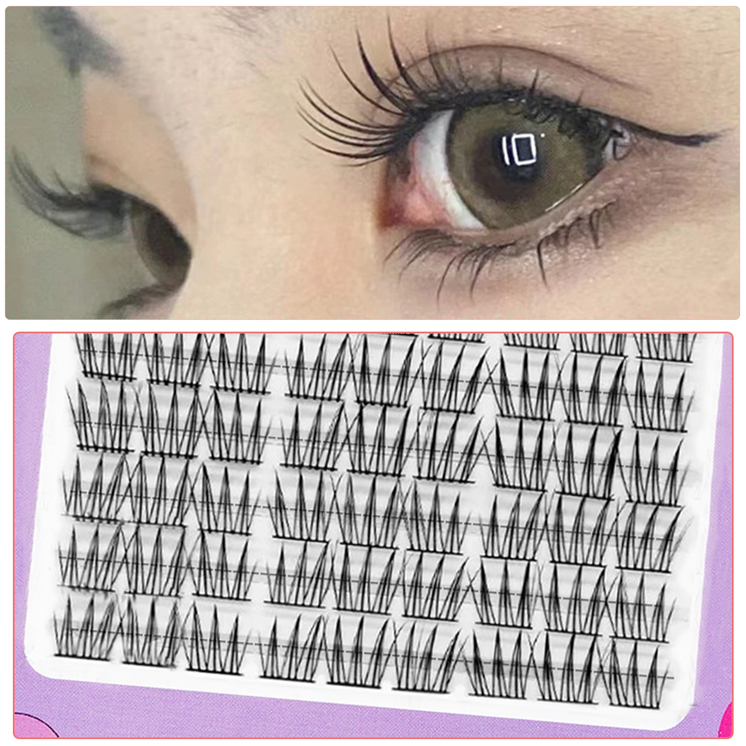 90duo Girl Group Eye Nature Trilogy Comics False Eyelash,Soft And Light, Single Cluster Of DIY Eyelashes