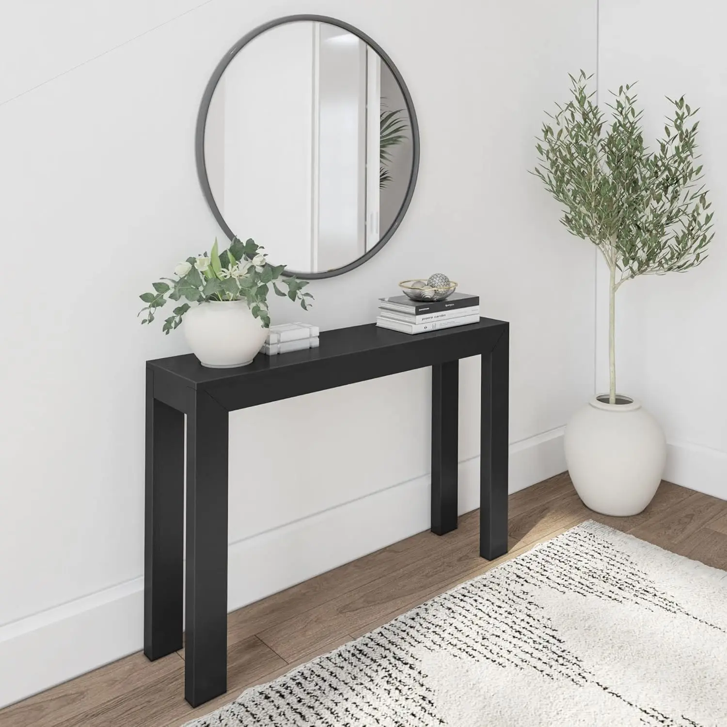 

Modern Solid Wood Console Table, 46.25 Inch, Sofa Table, Narrow Entryway Table for Hallway, Behind The Couch, Living