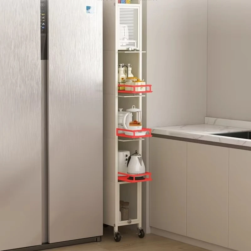 Stainless steel kitchen locker wall-mounted floor-free rack with multi-layer drawer joints