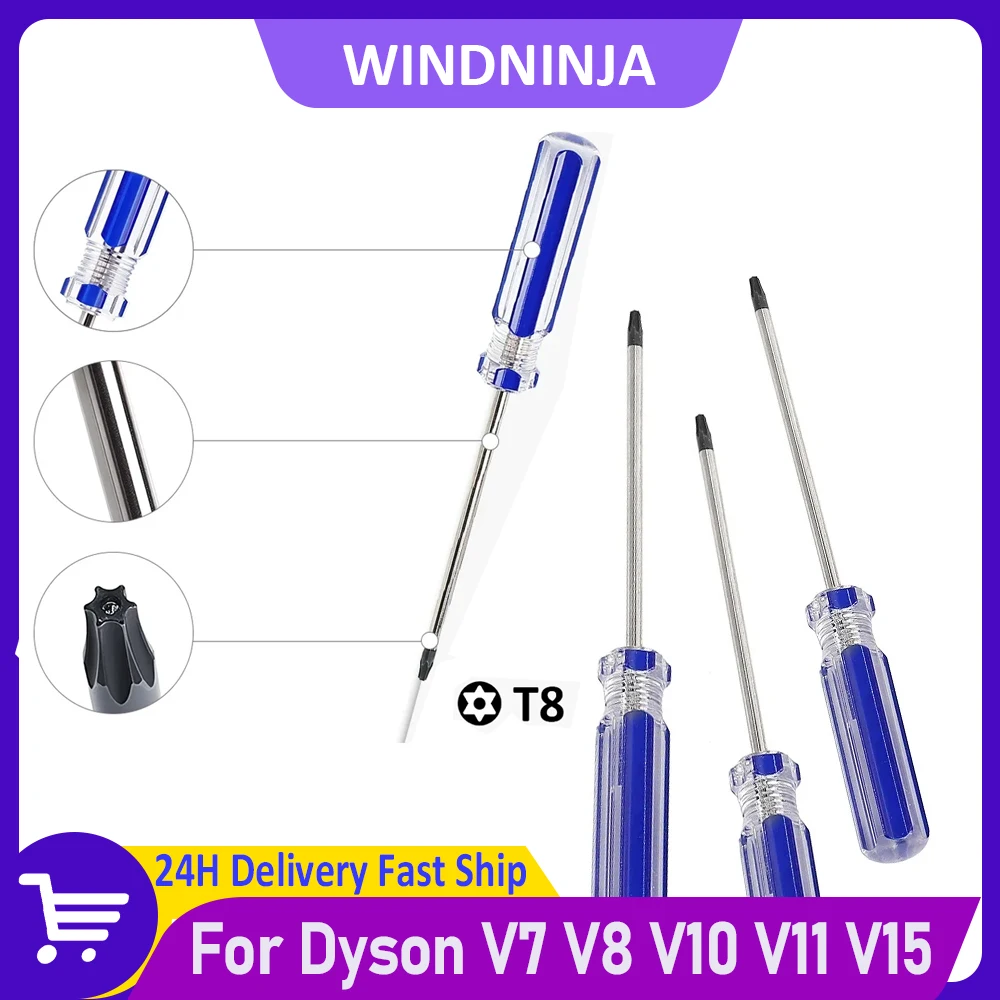 Punte per cacciavite magnetiche di sicurezza Strumento di riparazione hardware Cacciavite di precisione T8 compatibile per aspirapolvere Dyson V7 V8 V10