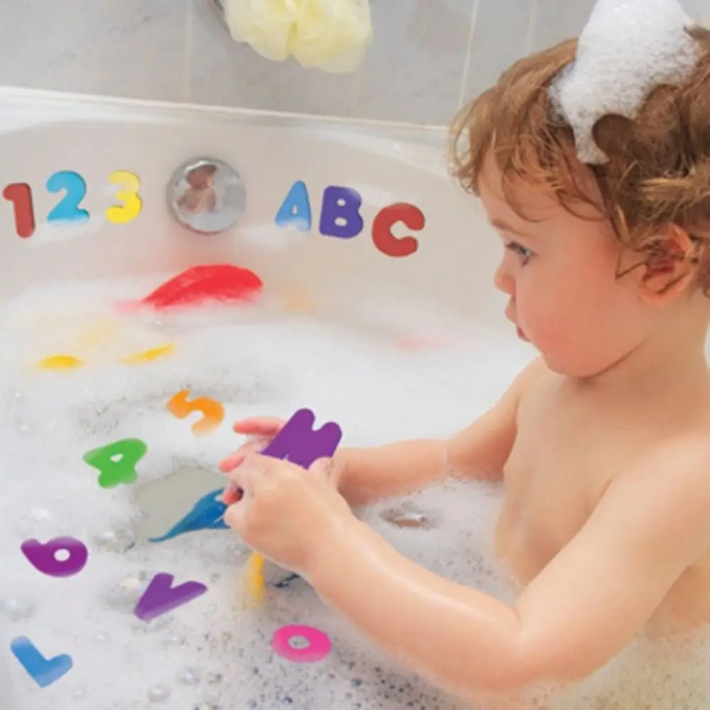36 pcs Sticker Game Swimming Play  Toy Teaching Toys Alphabet Bath Tub Letters Numbers ABC 123 Foam Set
