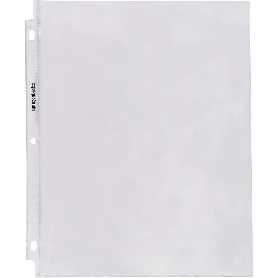 واقيات شرائح التحميل العلوية الشفافة لـ 3 حلقات من مادة البولي بروبيلين 8.5 × 11 بوصة 200 عبوة