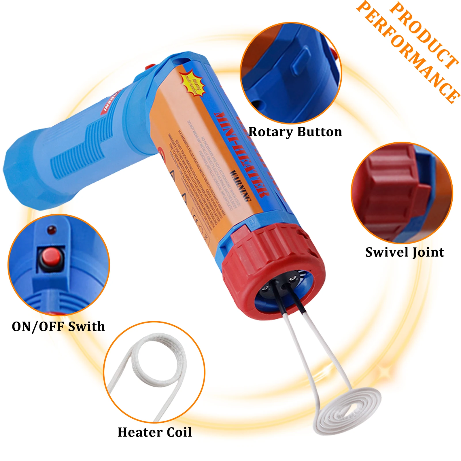 KIA-1.1KW Plus Magnetic Induction Heater Rotating Type Handheld Mini Heater Bolt Remover Repair Machine