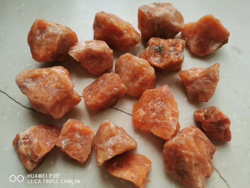 Natural Orange Calcite Rough Raw Mineral Stone Crystal Specimens - Brazil