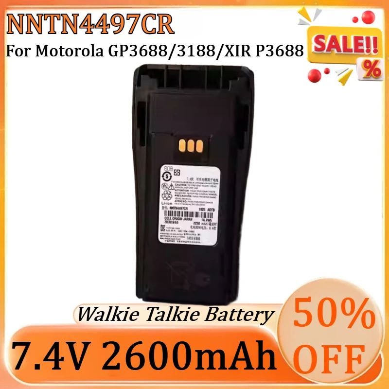 

New NNTN4497CR 2600mAh Li-ion High Quality Battery for Motorola GP3688/3188/XIR P3688 Two Way Radios Battery