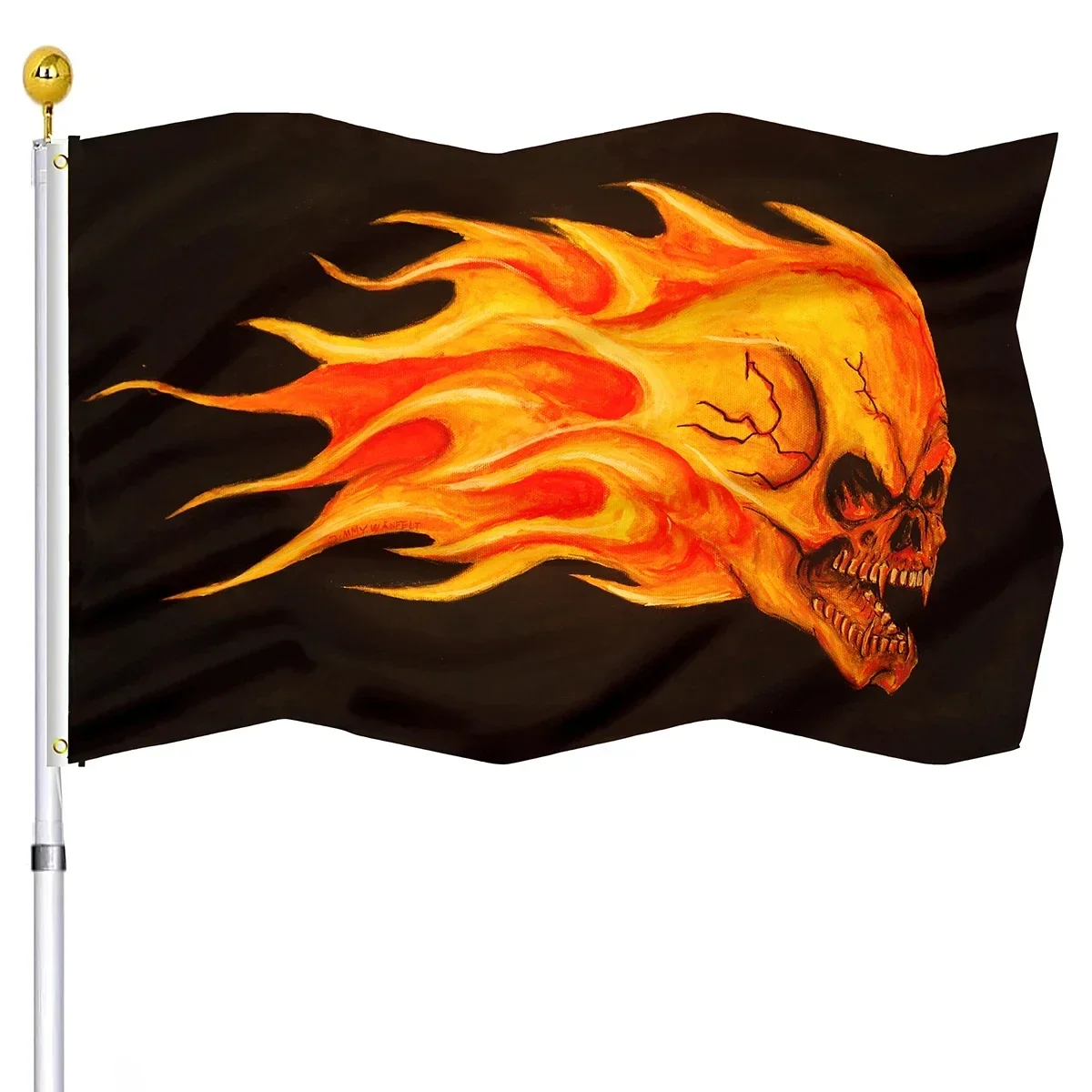 Flaming Skull Flag …