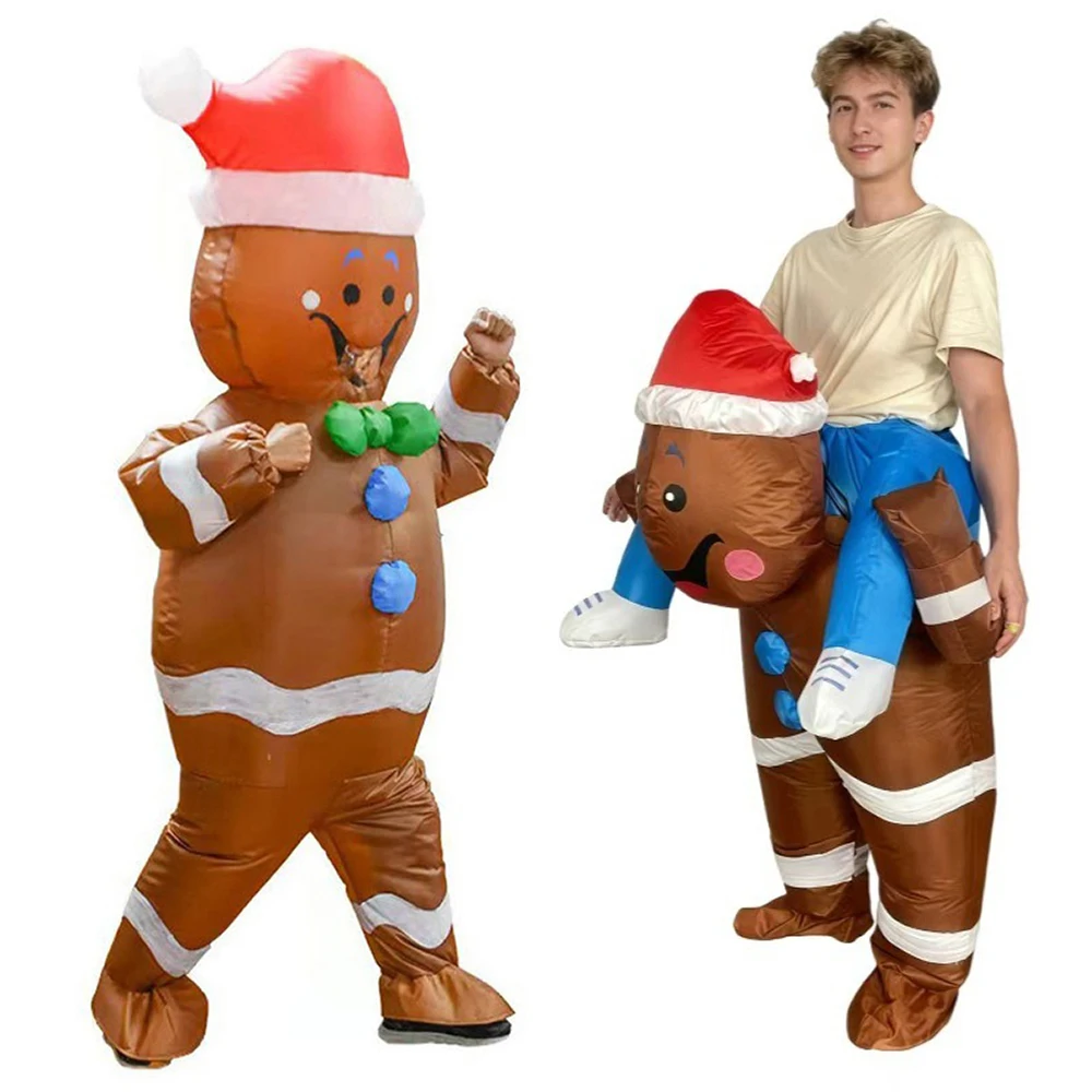 

Gingerbread Man Inflatable Suit Costume for Halloween Costume Funny Stage Performance Props Walking Gingerbread Man Doll Costume