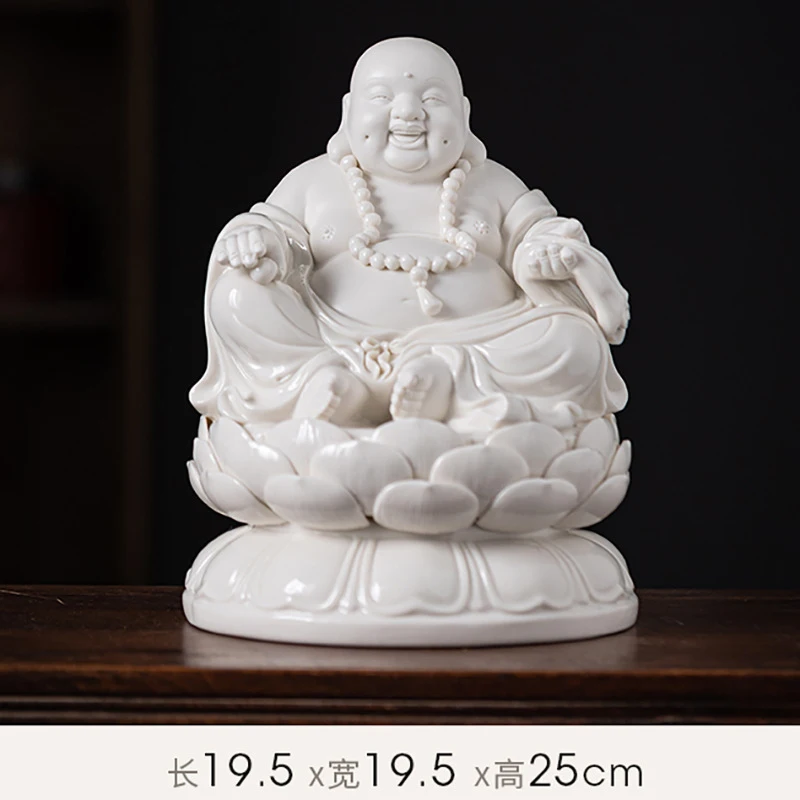 Ceramic Statue For Home Worship In The Living Room, A Large-Bellied Laughing Maitreya Buddha Bodhisattva