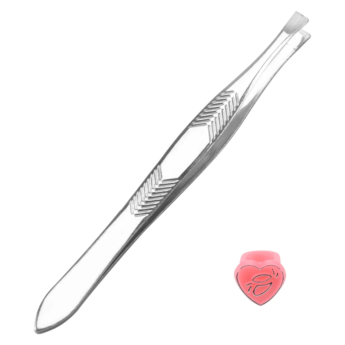 Silver Tone Stainless Steel 3.5" Length Tweezer for Eyebrow