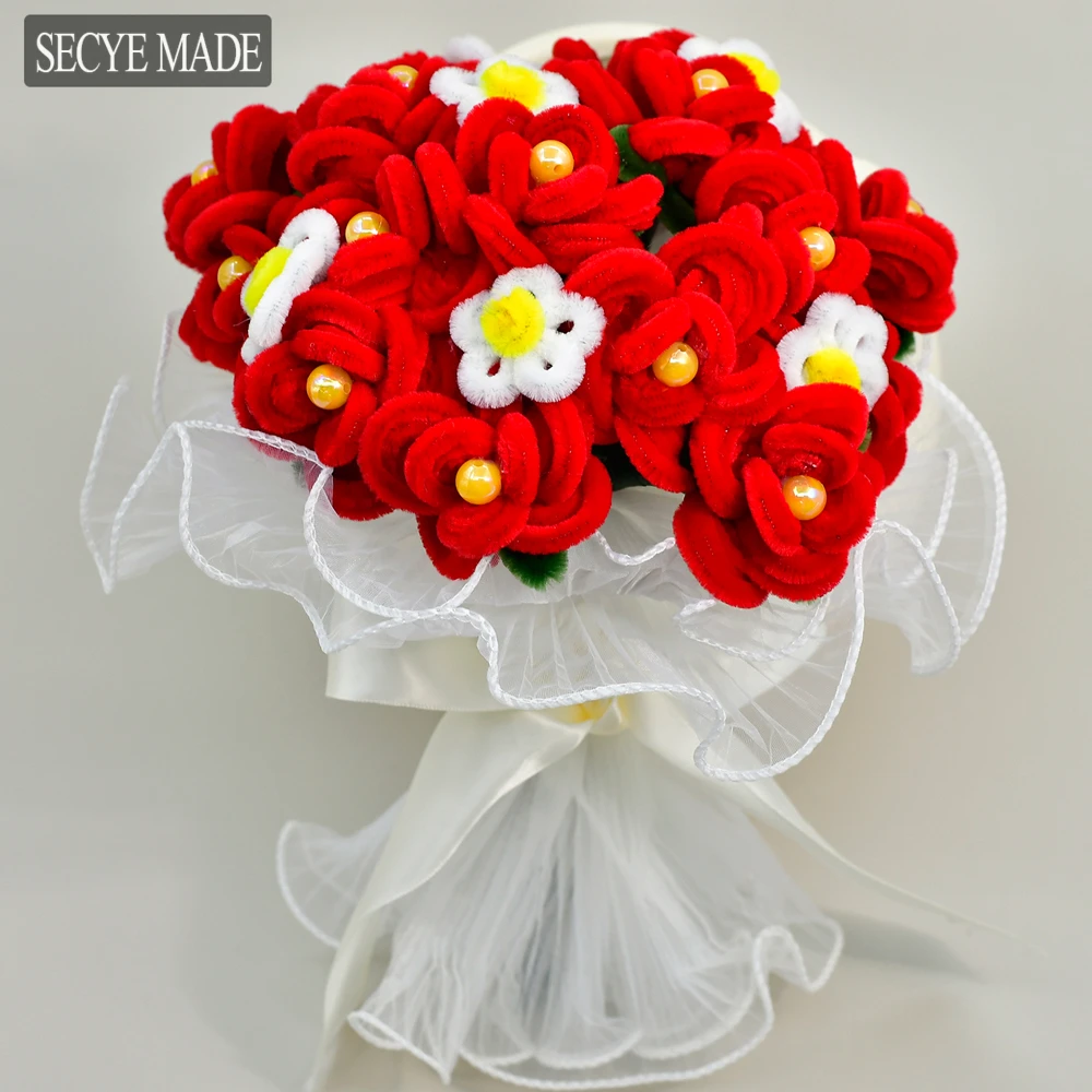 

Artificial Bride Rose Bouquet Wedding Holding Flowers Full of Love Mariage Bouquet Valentine's Day Gift Decoration M05