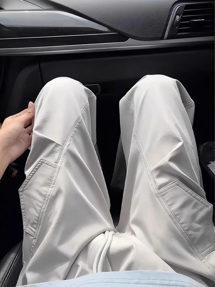 

American Sle Casual Soft ell Windproof Trousers Men's Autumn Outdoor Straight Leg Drapey Workwear Long Pants