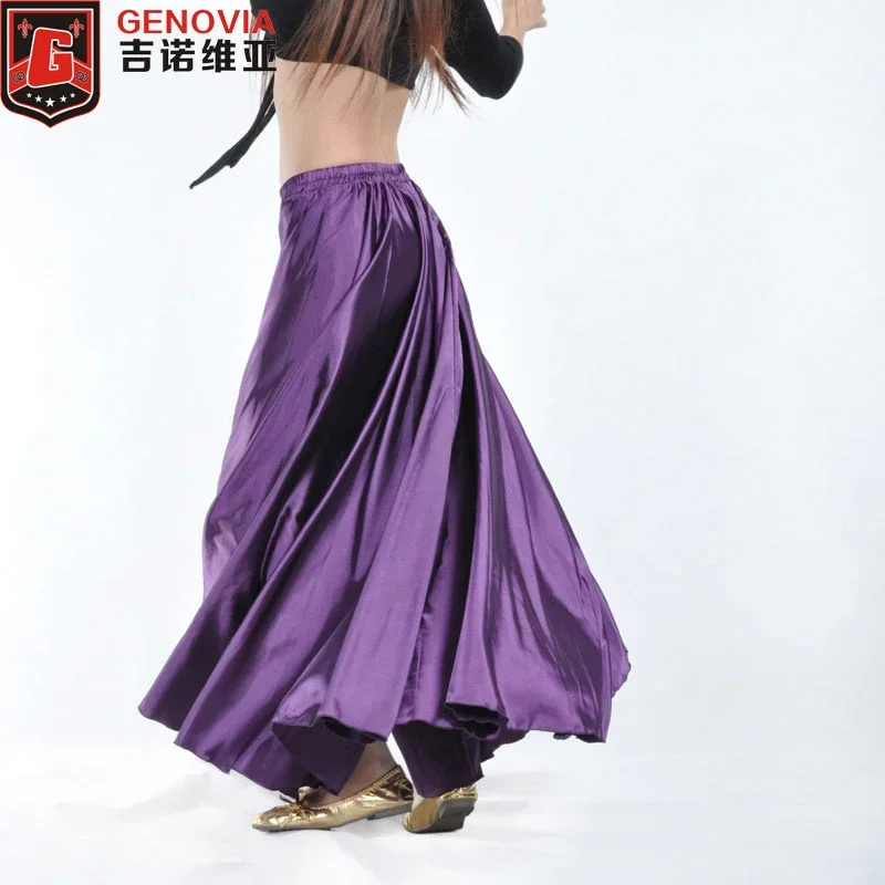 

Dancing Belly Dance Costumes Satin Long Skirt Swing Skirts 14 Colors