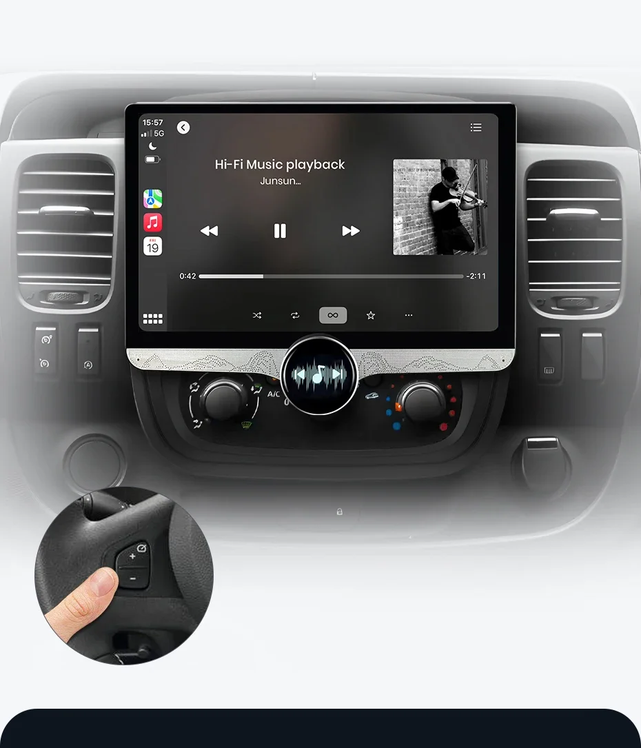 Junsun 11.5 "qled 2k drahtloses Carplay für Apple Autoradio Android 13 Auto für Renault Trafic 2015-2019 Multimedia Stereo 4g – Detail 18