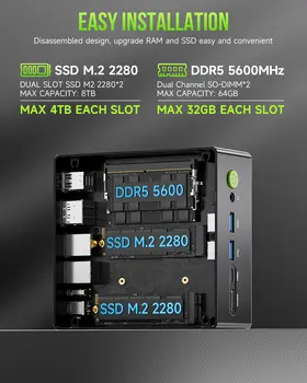 GMKtec Mini PC OCuLink K11 Nucbox AMD Ryzen 9 8945HS 2*USB4 2*DDR5 2*PCIe 2*2.5G LAN RGB Herní počítač Windows 11 Stolní počítače WiFi6 10 nejlepší prodej AMD Radeon R9 380 4GB - №6