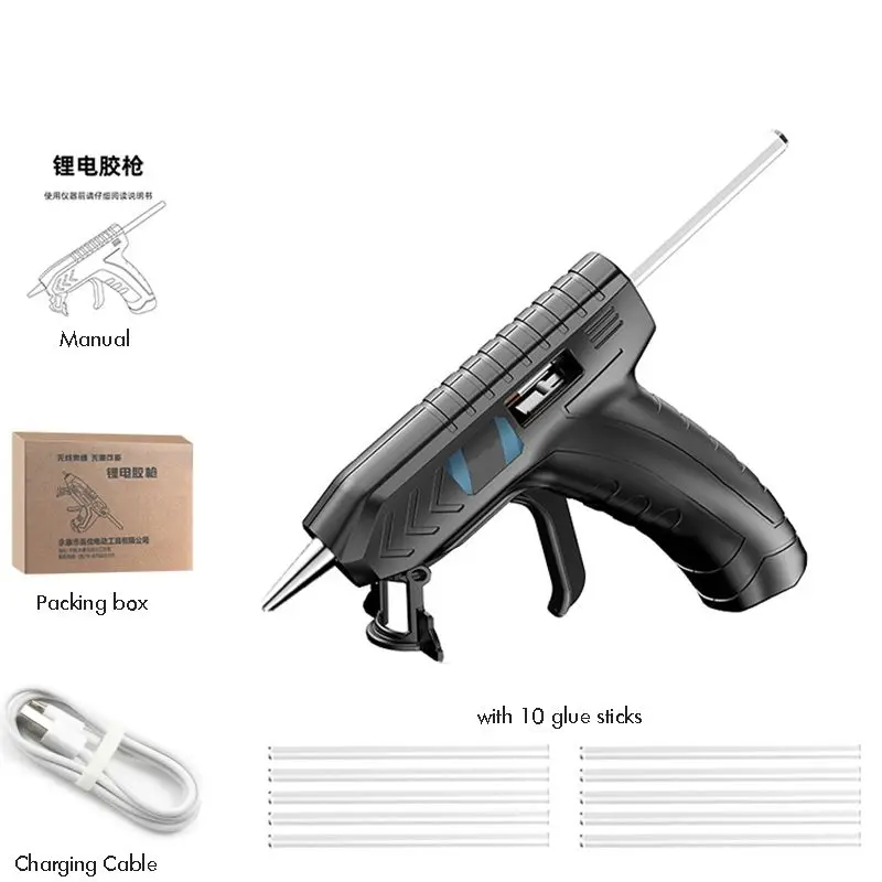 Imagem -04 - Lithium Ion Cordless Hot Glue Gun Derretendo Glue Gun 10 Bastões de Cola para Artes e Ofícios Projetos Selagem Reparação Rápida 3.6v
