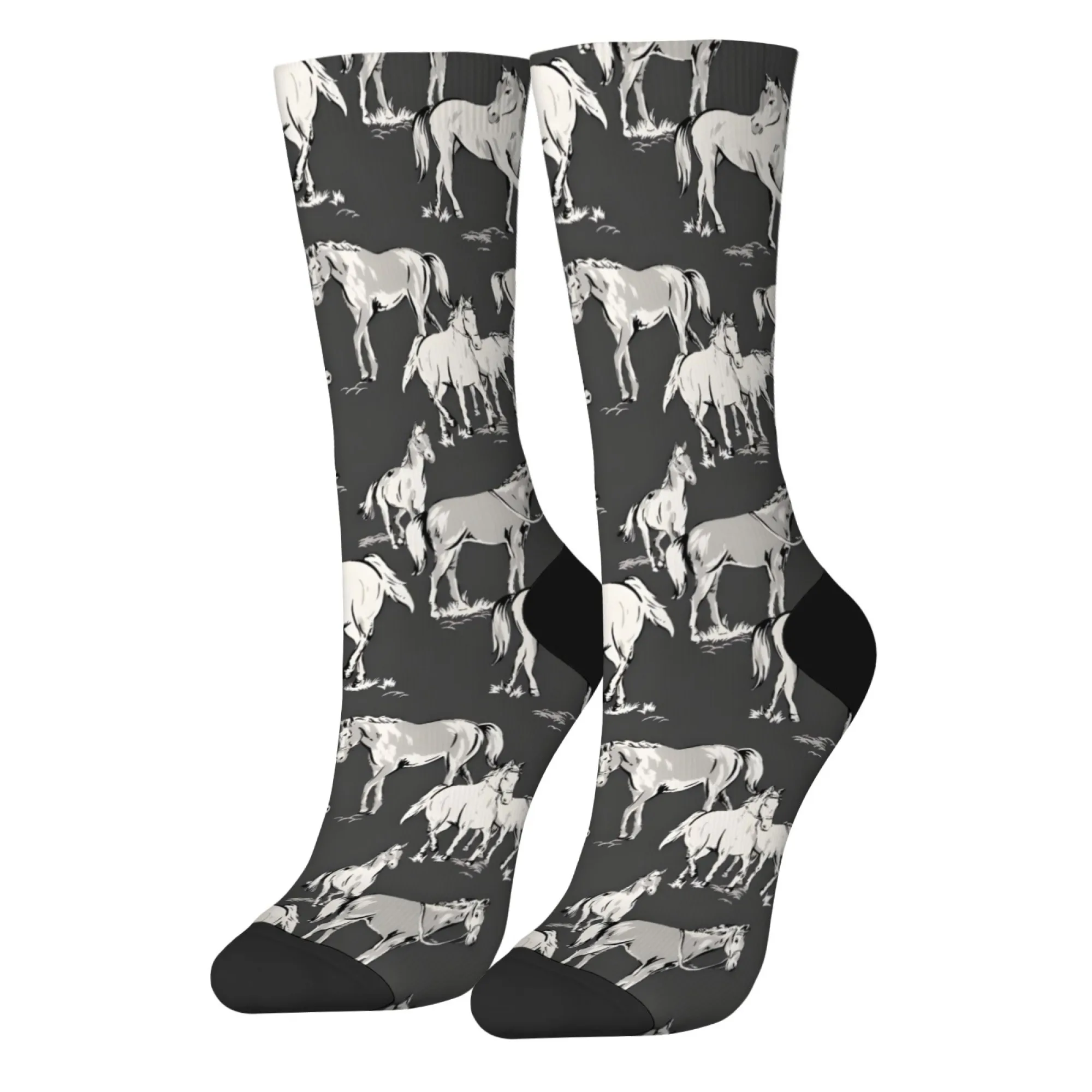 Pferd Reitsport Druck Retro Mode Herrensocken bequeme atmungsaktive rutschfeste lässige Sportsocken Neuheit lustige fröhliche Socken