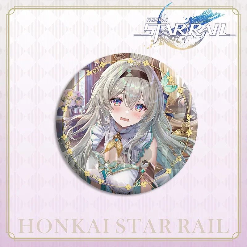 Game Honkai Star Rai Jingliu Kfaka Firefly Sparkle Tinplate Metal Badge Pin Anime Peripheral Collectible Gifts