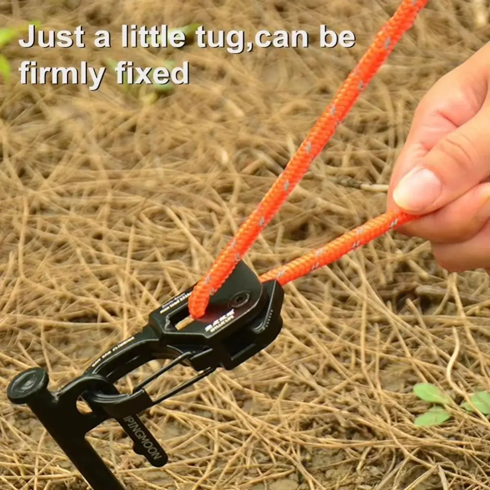 Camping Buckle Rope Tightener Self-locking Aluminum Alloy Tent Rope Tensioner Lightweight Survival Tent Cord Adjuster