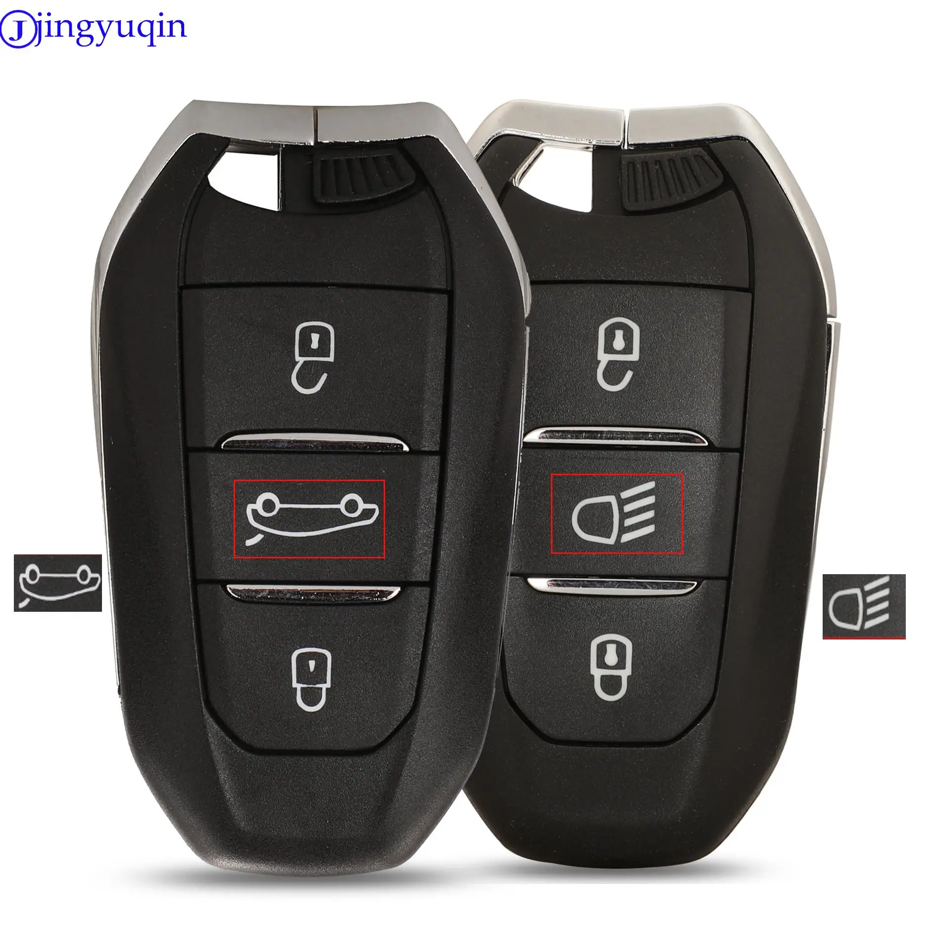 jingyuqin Smart Remote Car Key Shell Case Cover 3 Buttons For Peugeot 308 508 For Citroen C4 DS4 DS5 HU83 VA2 Blade