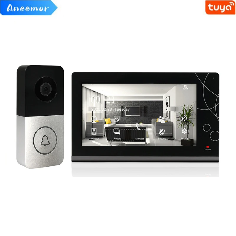7 Inch LCD Touch Screen Indoor Villa Intelligent Door Phone Building Tuya Smart Video Intercom Doorbell for Home Security