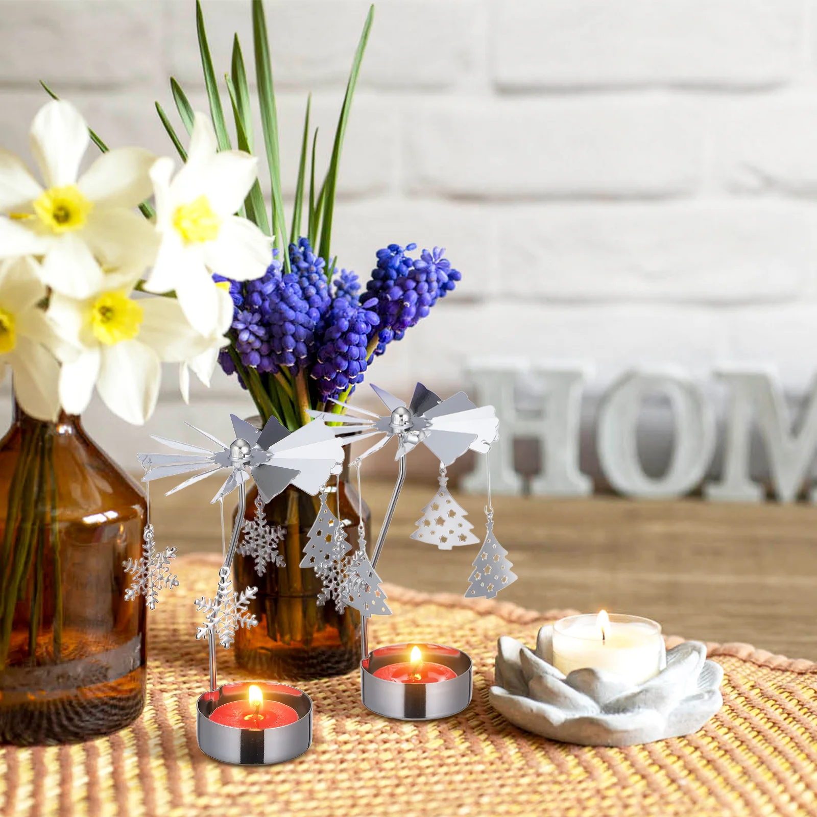 3 قطعة الحديد الفن الدورية الشموع تقف رومانسية ديكور المنزل طاولة طعام الديكور زينة الحفلات