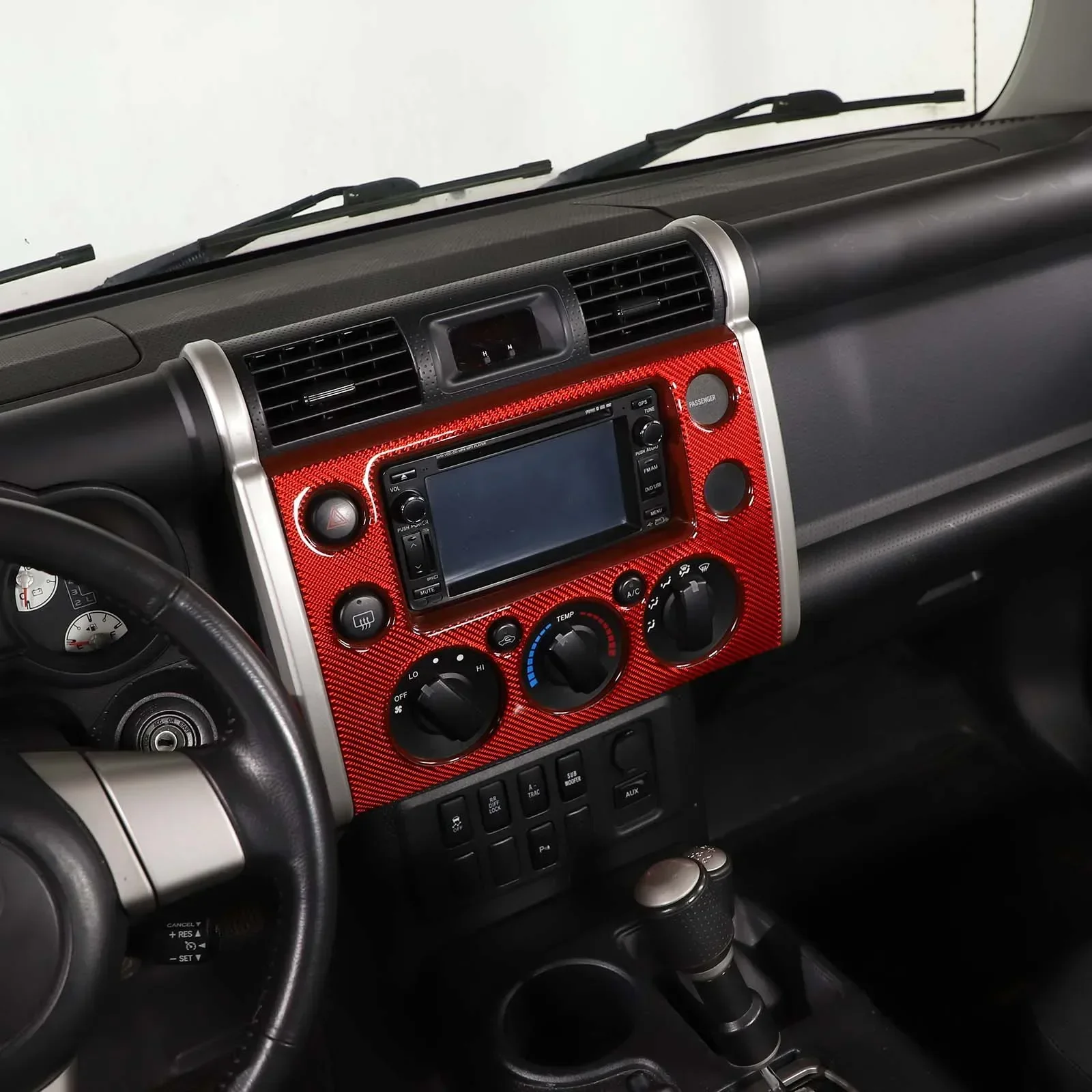

Suetlcoity для Toyota FJ Cruiser 07-21, мягкое углеродное волокно, приборная панель автомобиля, навигационная панель, накладка, наклейка, аксессуары для интерьера