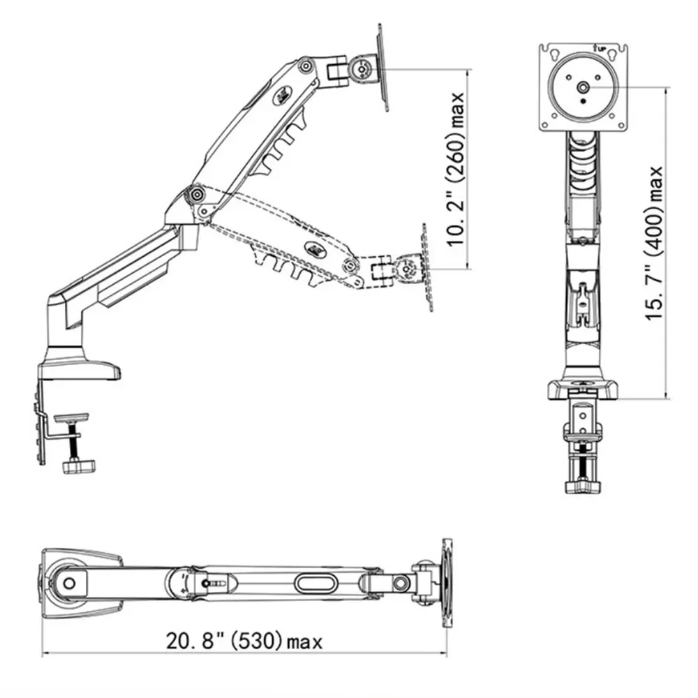 Кронштейн для ЖК-дисплея 17-27 дюймов, регулируемая основа для компьютерного телевизора, настольная поворотная металлическая подставка, инструмент для обучения офисных игр, стопорный зажим для ПК