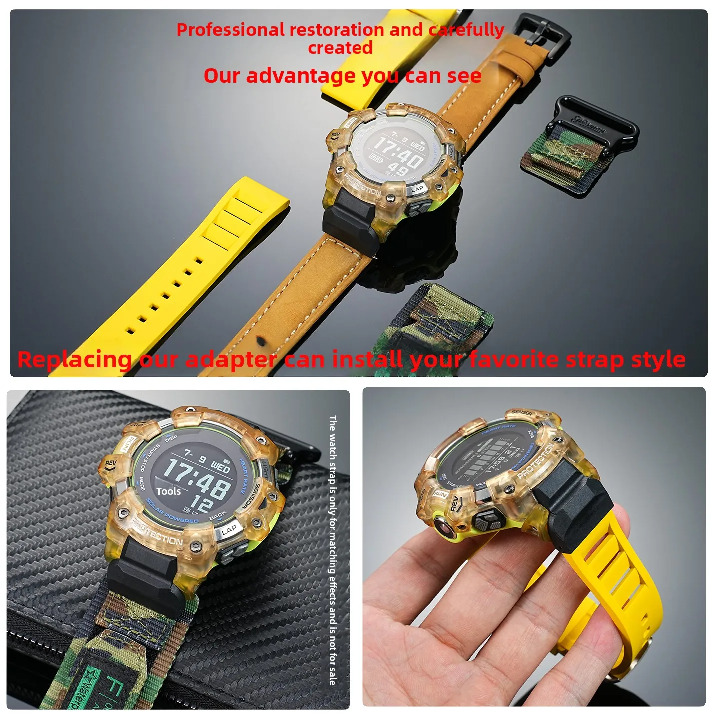 Pour Casio G-SHOCK GBD-H1000 gbd h1000 adaptateur modifié GBD-H1000 connecteur Bracelet en caoutchouc en cuir véritable convertisseur Bracelet de montre