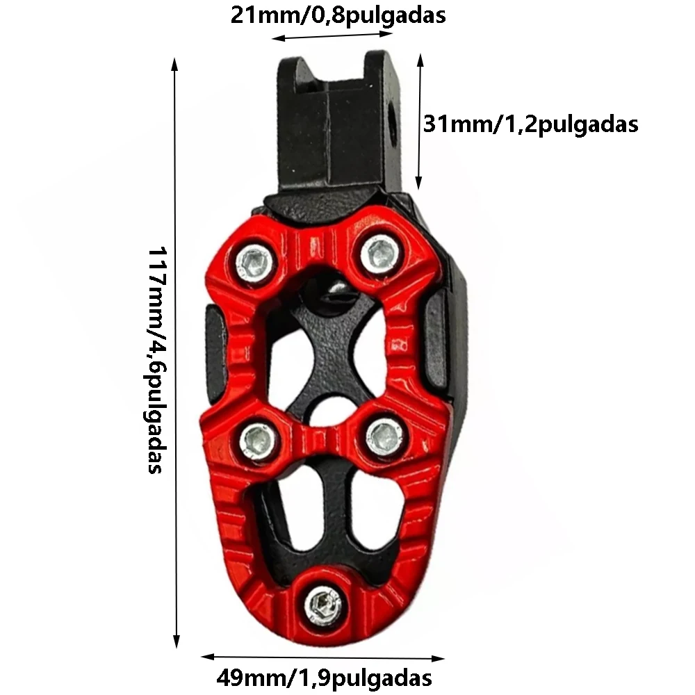 1 Pair Aluminum Alloy Motorcycle Foot Pedals Foot Pegs Foot Rests Universal for Motorcycle Scooter ATV E-Bike Foot Rest Footpegs