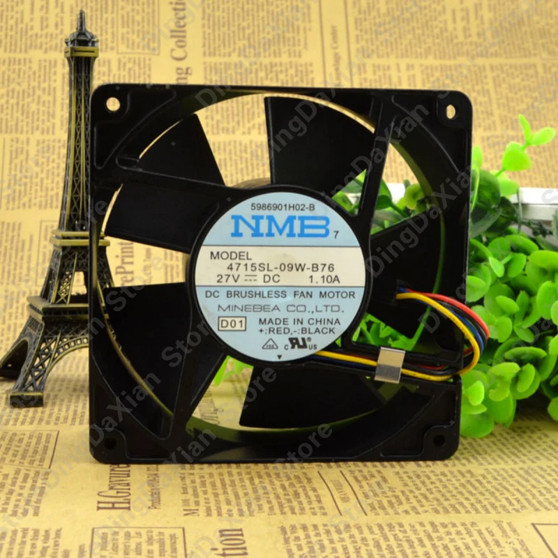X 1PCS For NMB 4715SL-09W-B76 | 27V 1.10A | 12CM | High Power Industrial Chassis Cooling Fan