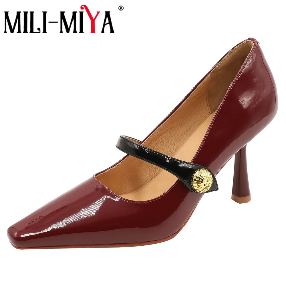 

Женские туфли-лодочки из натуральной кожи, с острым носком