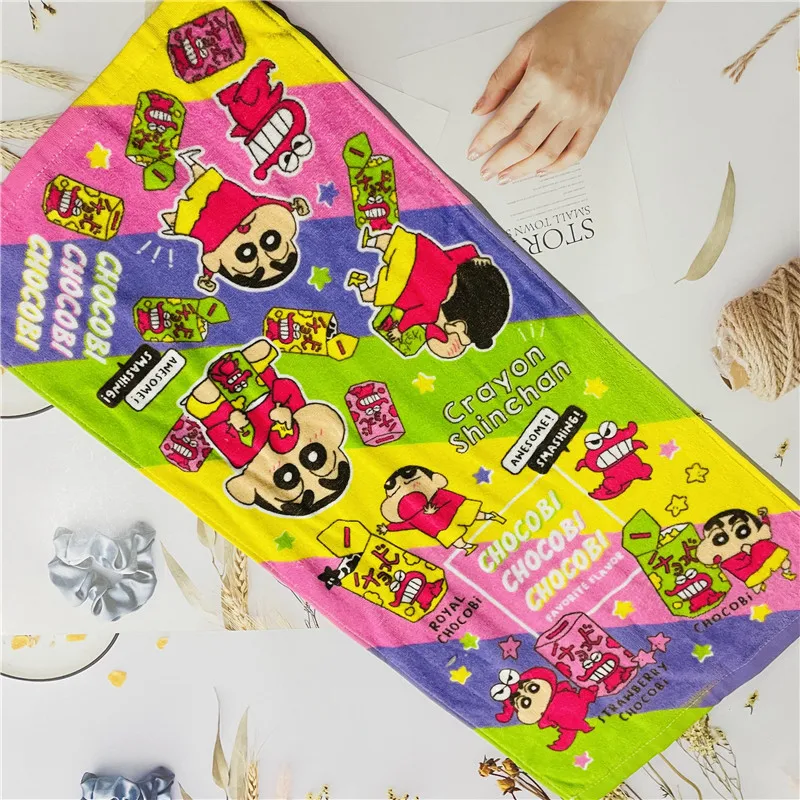 34x76cm Crayon Shin-chan Children Face Towel Anime Soft Water Absorbent Quick Drying Towel Cute Kids Outdoor Travel Sport Towel