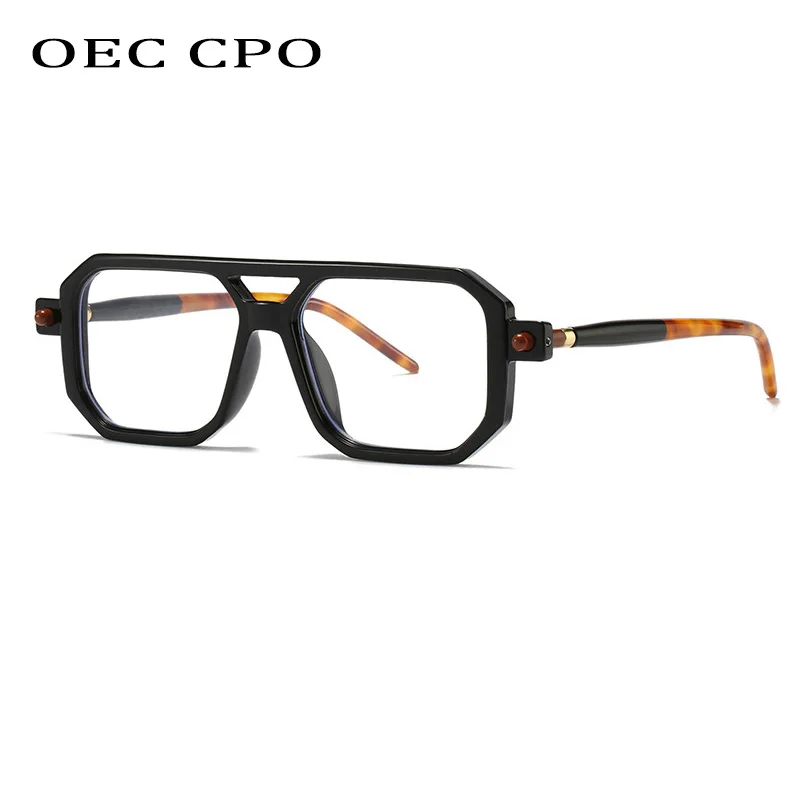 OEC CPO Punk Square Sunglasses Men New Fashion Big Frames Sun Glasses Women Retro Vintage Brand Design Eyeglasses UV400 Eyewear