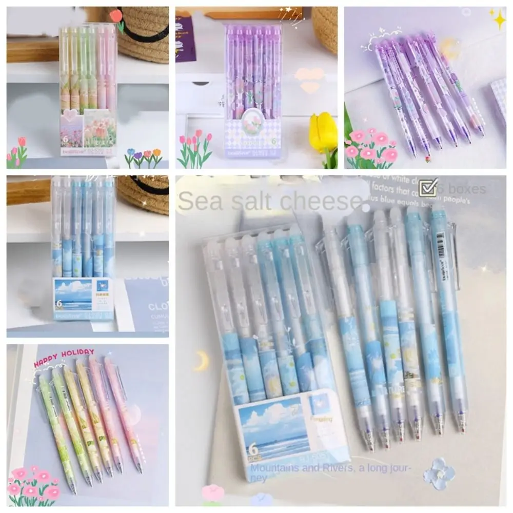 

Landscape Erasable Gel Pens Office Accessories Writing Korean Style Gel Pens Tulip 0.5mm Neutral Pen Children Gift